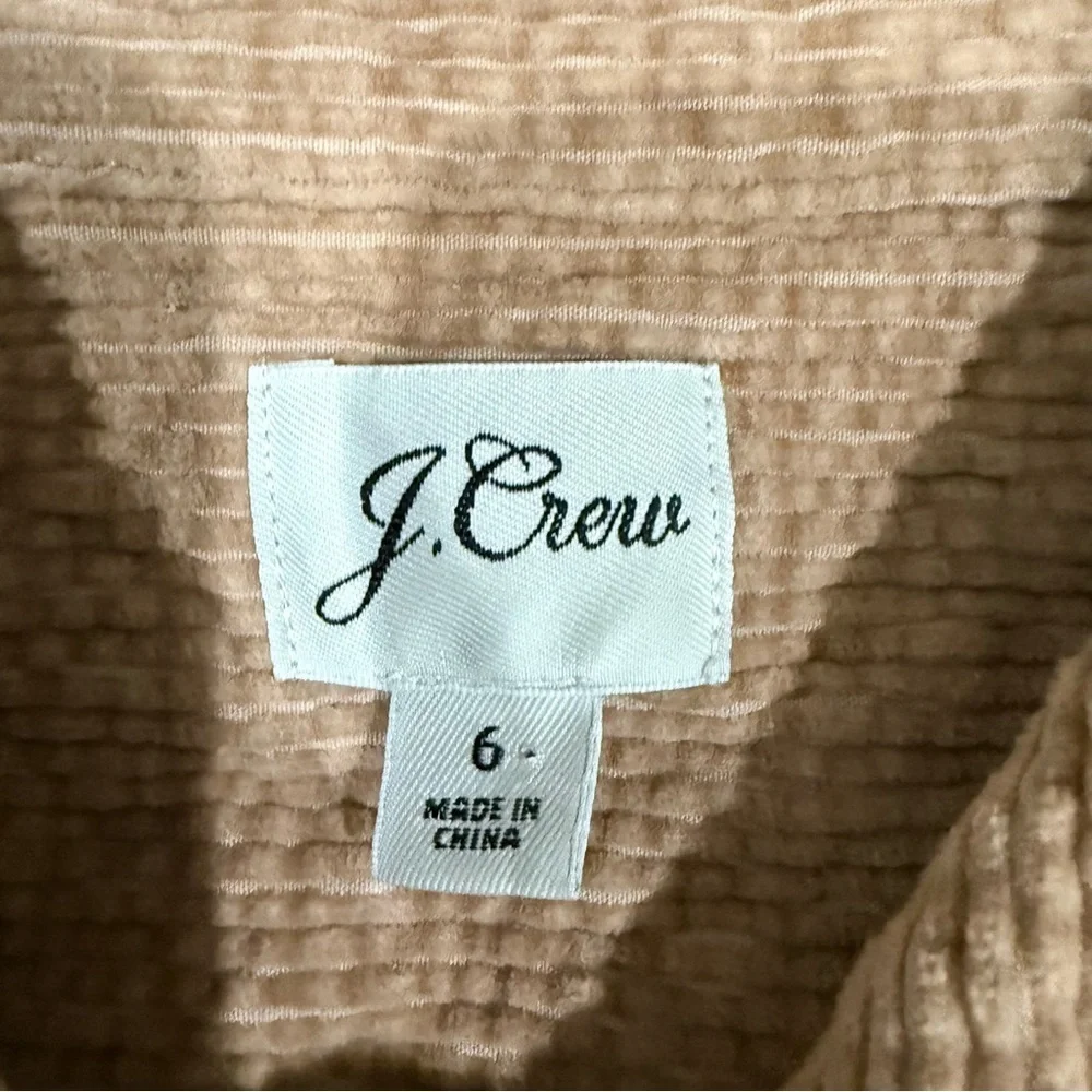 J.Crew Zip-front Cinched Waist Corduroy Mini Dress Pale Mocha Preppy Women US 6